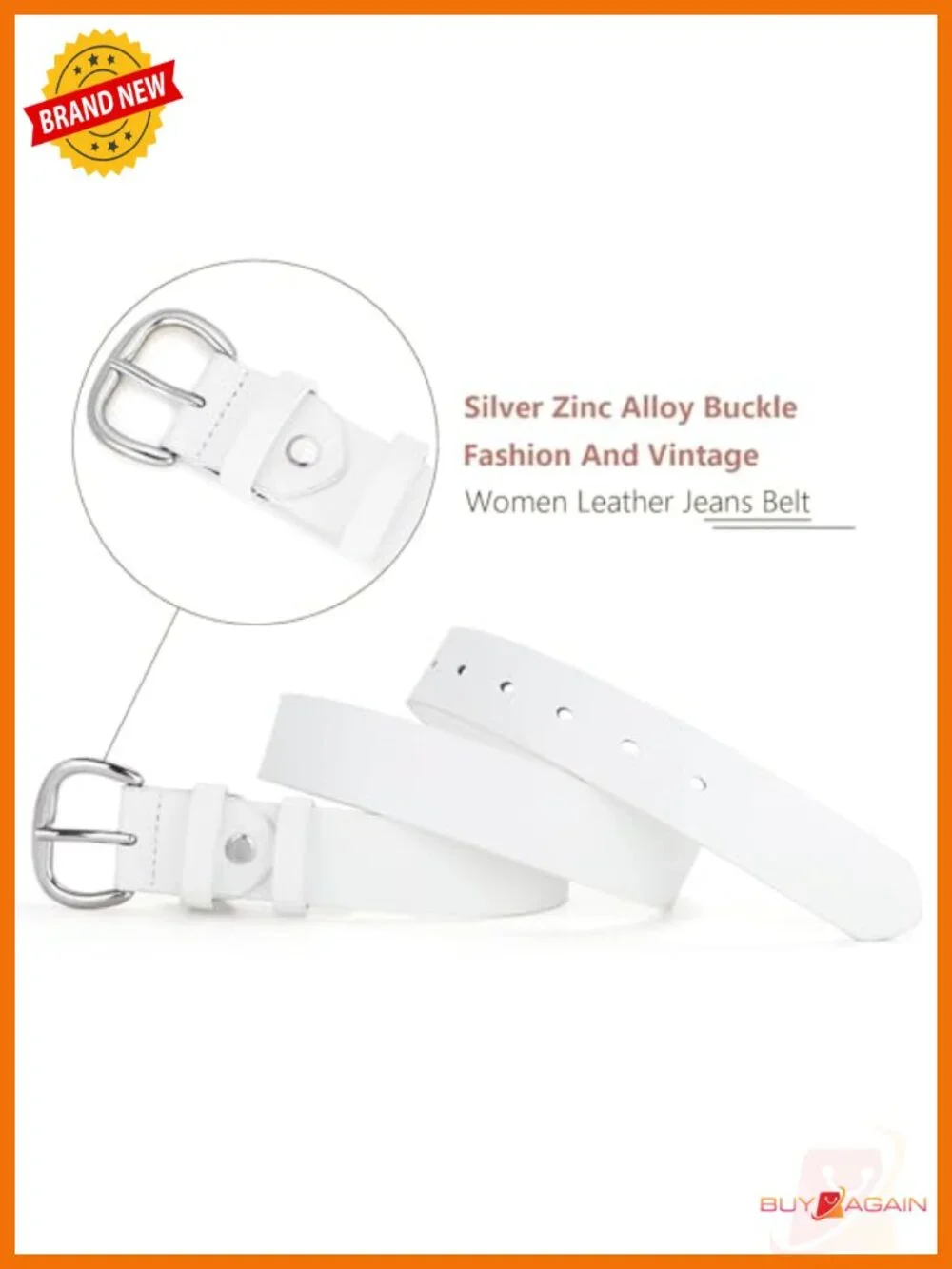 Women Leather Belt with Pin Buckle for Jeans Pants Dresses